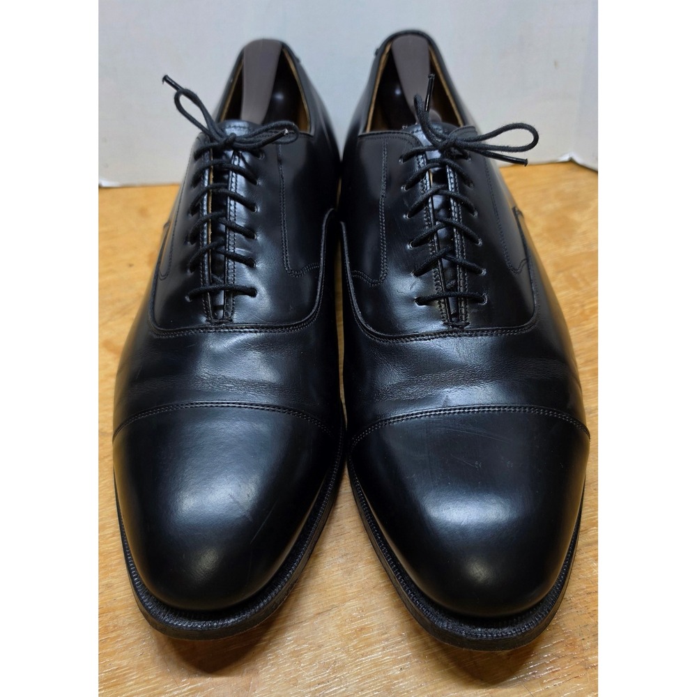 Johnston & Murphy Optima Mens 11 D Black Leather Cap Toe Oxford Shoes USA